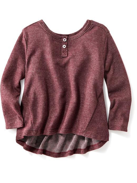 Old Navy Hi Lo Henley Top Size 12-18 M - Red Wine Vinegar