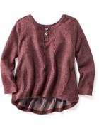 Old Navy Hi Lo Henley Top Size 12-18 M - Red Wine Vinegar