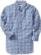 Old Navy Old Navy Mens Everyday Classic Regular Fit Shirts - Cadet Blue Gingham