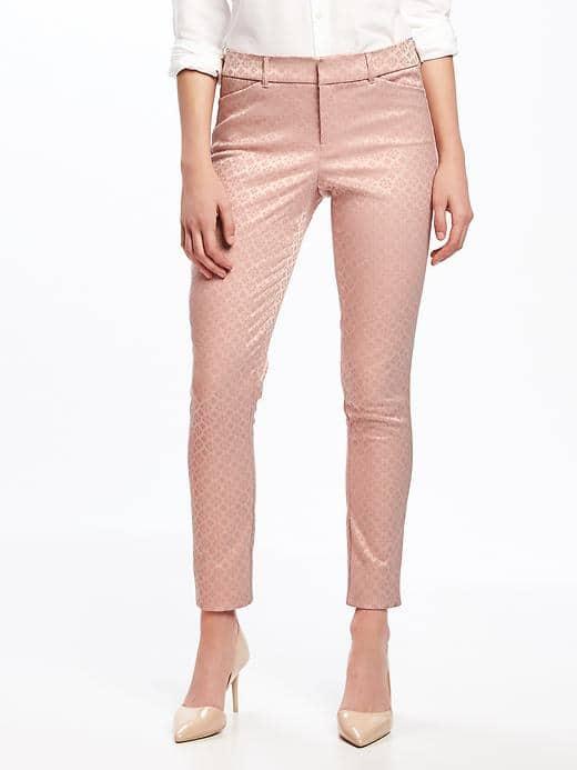 Old Navy Mid Rise Sateen Jacquard Pixie Crops 27 - Blushin Up