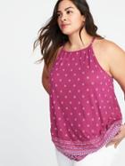 Old Navy Womens Plus-size Suspended-neck Swing Top Boysenberry Juice Size 4x