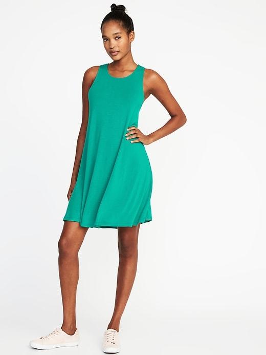 Old Navy Womens Jersey-knit Sleeveless Swing Dress For Women Bali Size M