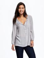 Old Navy Pintuck Blouse For Women - Cloud Cover