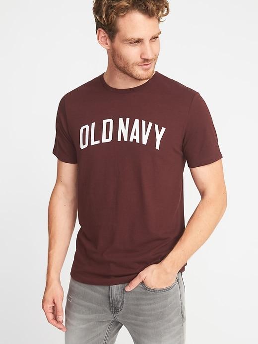 Old Navy Mens Logo-graphic Crew-neck Tee For Men Red Wine Vinegar Size Xs