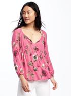 Old Navy Patterned Swing Blouse For Women - Pink Floral