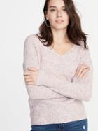 Cozy Marled V-neck Sweater For Women