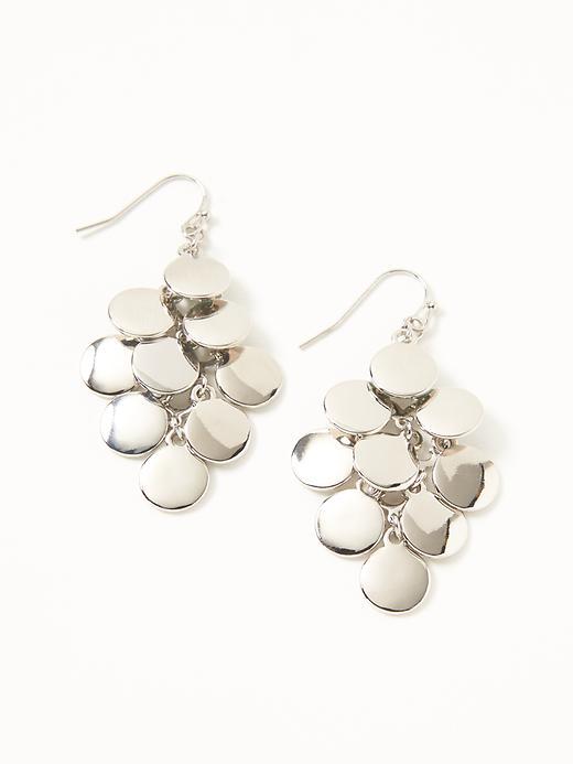 Old Navy Ring Chandelier Earrings For Women - Silver