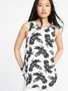 Old Navy Womens Luxe High-neck Printed Tank For Women Palm Leaf Size Xxl