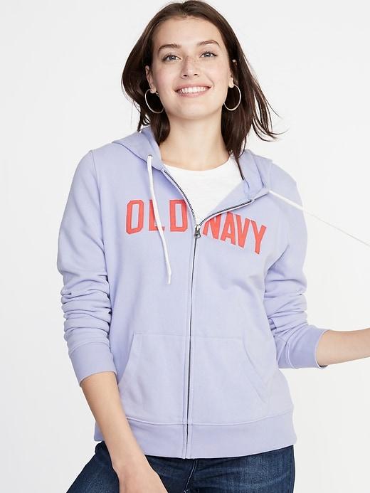 Logo-graphic Zip Hoodie For Women