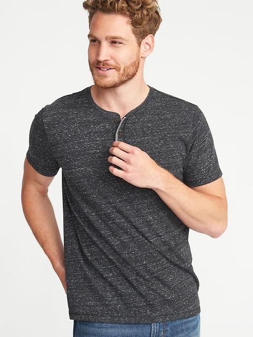 Old Navy Mens Soft-washed Slub-knit Henley For Men Charcoal Size Xl