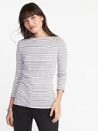 Old Navy Womens Slim-fit Long-sleeve Tee For Women Gray Stripe Size Xxl