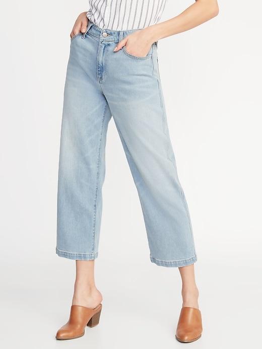 High-rise Wide-leg Jeans For Women