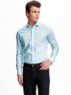 Old Navy Mens Slim-fit Built-in Flex Signature Non-iron Shirt For Men Poolside Size L