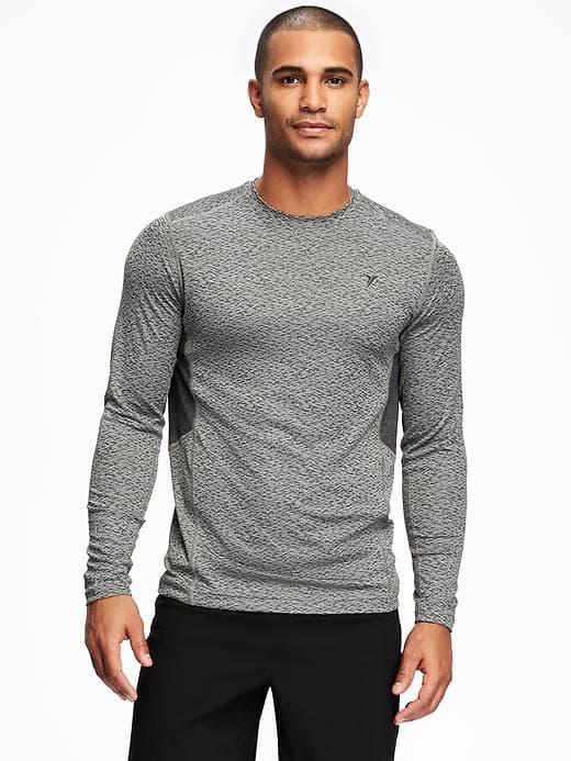 Old Navy Go Dry Pieced Tech Performance Tee For Men - Chrome Gray