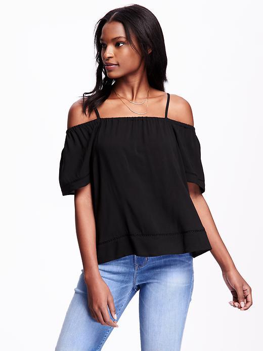 Old Navy Off The Shoulder Swing Blouse For Women - Blackjack