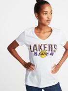 Old Navy Womens Nba Team-graphic V-neck Tee For Women Los Angeles Lakers Size Xs