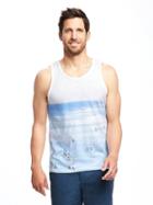 Old Navy Graphic Tank For Men - White Beach