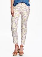 Old Navy Patterned Pixie Chinos For Women - Purple Floral