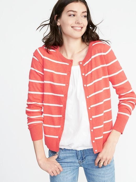 Old Navy Womens Classic Striped Cardi For Women Briquette Size Xs
