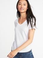 Old Navy Womens Everywear V-neck Tee For Women Cream Size Xs