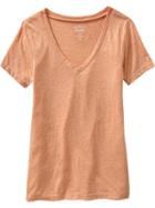 Old Navy Vintage Style V Neck Tee Size M - Medium Orange