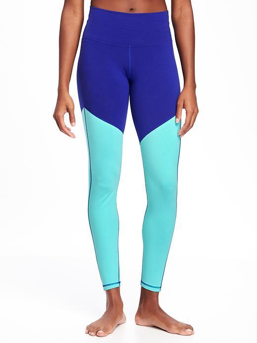 Old Navy Go Dry Cool Color Block Leggings For Women - Aurora Blue