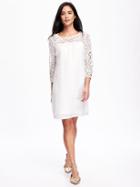 Old Navy Lace Trim Shift Dress For Women - Whipped Cream