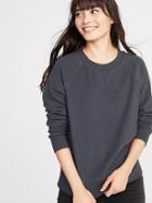 Old Navy Womens Reverse-knit Crew-neck Sweatshirt For Women Carbon Size M