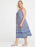 Old Navy Womens Sleeveless Plus-size V-neck Maxi Dress Blue Floral Size 2x