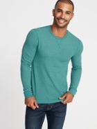 Old Navy Mens Soft-washed Thermal Crew-neck Tee For Men Teal Size S