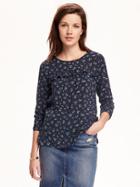 Old Navy Ruffle Blouse For Women - Navy Floral