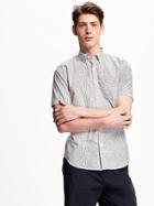 Old Navy Classic Printed Slim Fit Shirt For Men - White