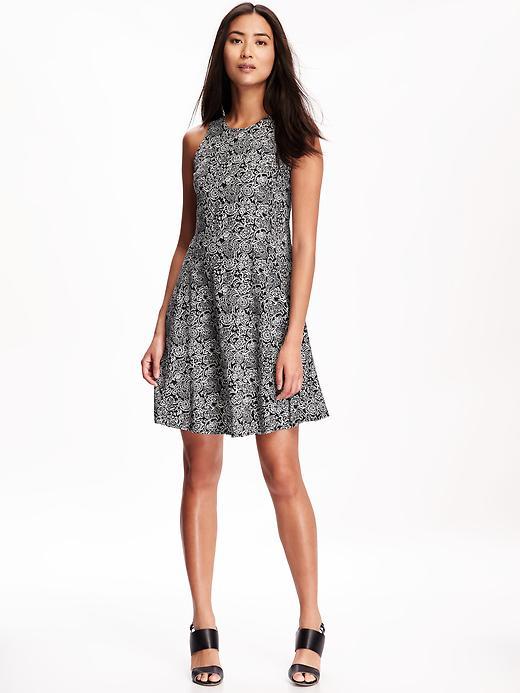 Old Navy Halter Swing Dress For Women - Black Floral
