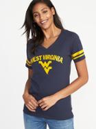 Old Navy Womens College Team Sleeve-stripe Tee For Women West Virginia Univ. Size Xxl