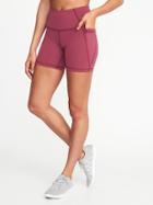 Old Navy Womens High-rise Side-pocket Compression Shorts For Women (5) Winter Plum Size Xs