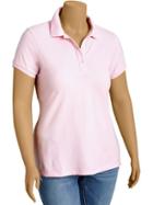 Old Navy Womens Plus Pique Polos - Preppy Pink