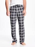 Old Navy Plaid Flannel Sleep Pants For Men - Gray Plaid
