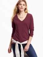 Old Navy Womens V Neck Tees Size L Tall - Marion Berry