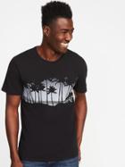 Old Navy Mens Soft-washed Graphic Tee For Men Tropic Sunset Size L
