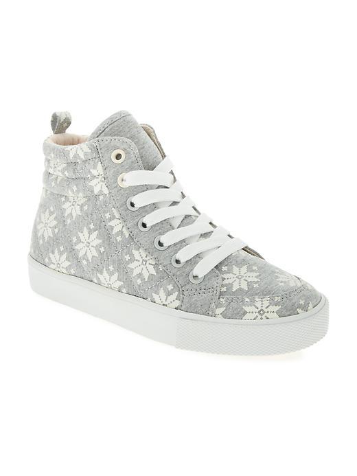 Old Navy Printed Canvas High Tops - Grey Fair Isle