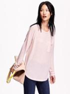 Old Navy Oversized Rounded Hem Top Size L - Pink Elephant