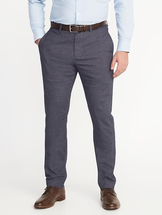 Old Navy Mens Athletic Built-in Flex Signature Non-iron Dress Pants For Men Dark Navy Size 40w