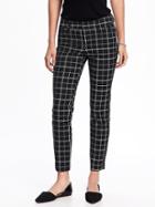 Old Navy Pixie Mid Rise Ankle Pants For Women - Black Grid