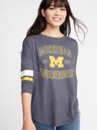 Old Navy Womens College-team Graphic Drop-shoulder Tee For Women University Of Michigan Size Xs