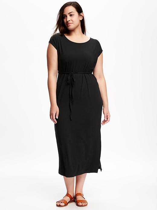 Old Navy Jersey Tie Belt Plus - Black