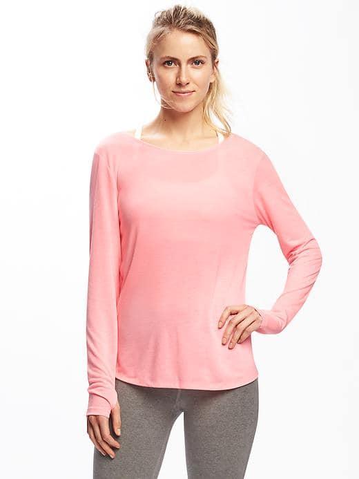 Old Navy Go Dry Reversible Cross Wrap Top For Women - Prom Queen Neon