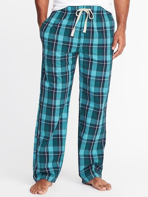 Old Navy Mens Soft-washed Poplin Sleep Pants For Men Teal Plaid Size Xl