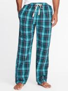 Old Navy Mens Soft-washed Poplin Sleep Pants For Men Teal Plaid Size Xl