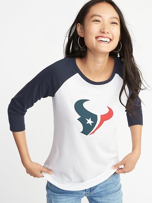 Old Navy Womens Nfl Team Raglan Tee For Women Texans Size S