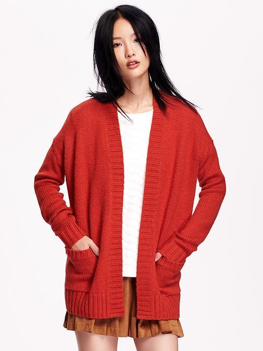 Old Navy Womens Open Front Cocoon Cardigan Size L - Blood Orange Sorbet